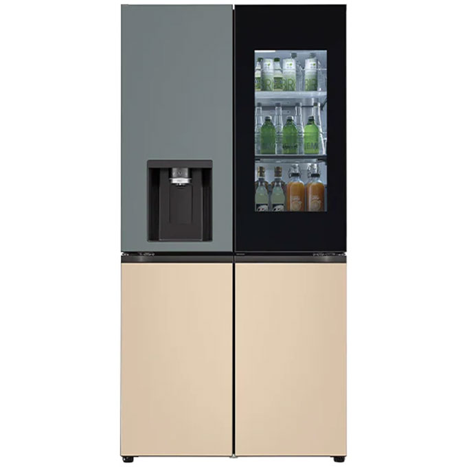 front view of transparent door of LG Dios refigirator